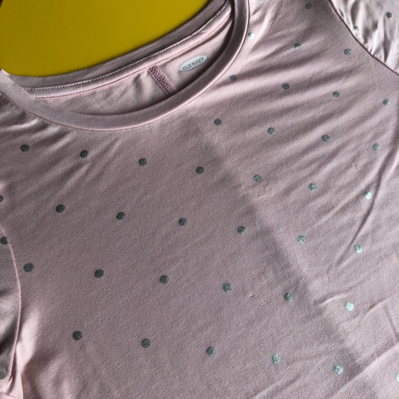 Old Navy- light pink top with silver dots. - Picture 2 of 5